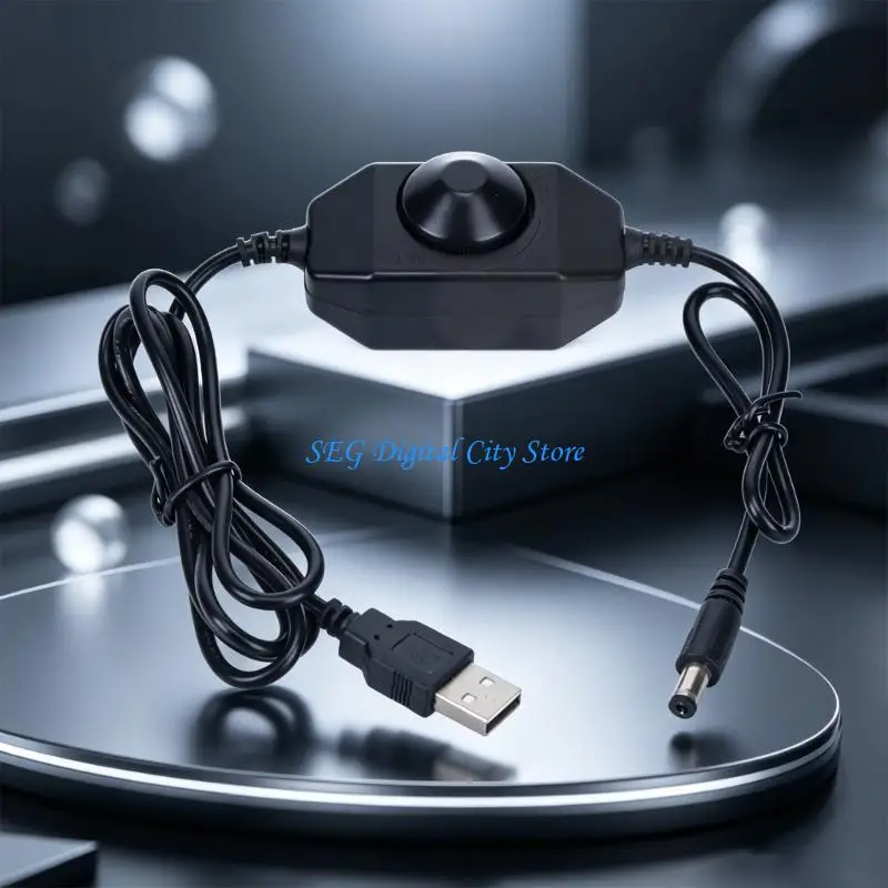 손잡이 조절기가 있는 U75B USB 조광기 코드 소형 5V 팬 또는 LED 사용을 위한 DC5521 코드