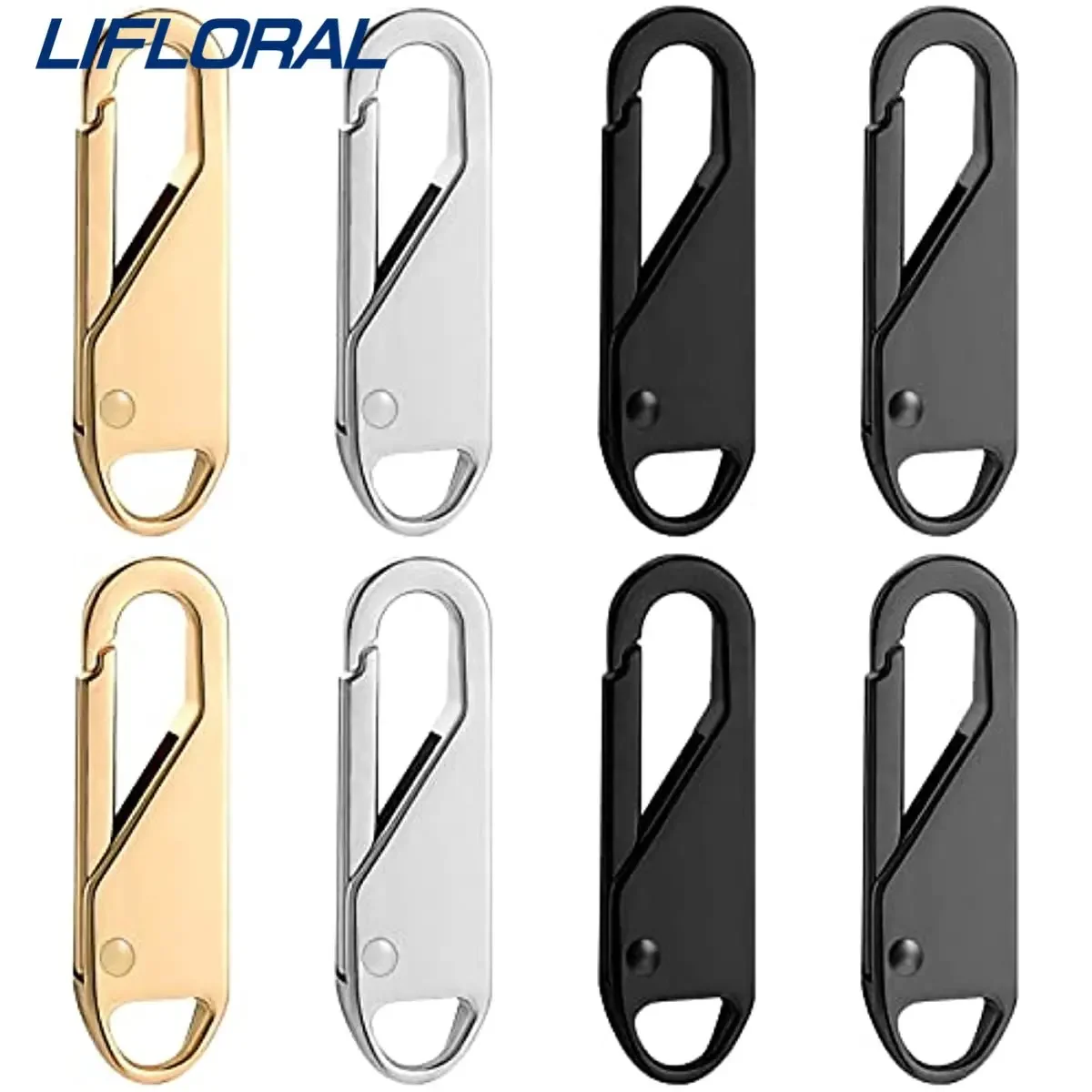 Zipper Pull Replacement, 8 Pieces Detachable Zipper Pull Tabs for Luggage Clothing Jackets Backpacks Boots Purse Coat