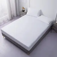 White Solid color Waterproof Polyester Bed Fitted Sheet Mattress Cover Sabana,(no pillowcas)90/120/150/160/180/200/220,7 size 1