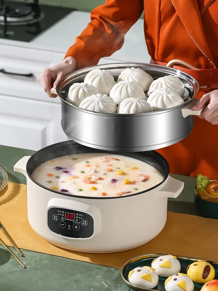 220V Multifunctional Electric Steamer 3 Layers Large Capacity Smart Cooking Pot with Timer for Home CCD 3