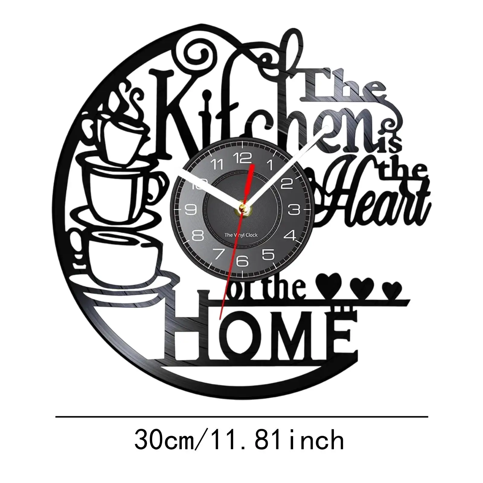 Kitchen Record Wall Clock Decorative Arabic Numeral Artwork Kitchen Heat Home