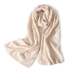 Women 100%Wool Knitted Long Scarf Autumn Winter Solid Fashion Hollow Out Shawls Soft Warm Cashmere Elegant Neck Warmer Girl