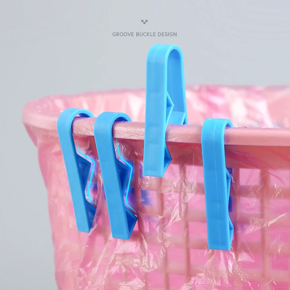 Garbage Bin Clip Trash Bag Fixed Clip Holder 12/2Pcs For Kitchen Bathroom Organizer Household Storage bread bag clips,kitchen bag clips,sealing clips,storage bag clips,bag clips