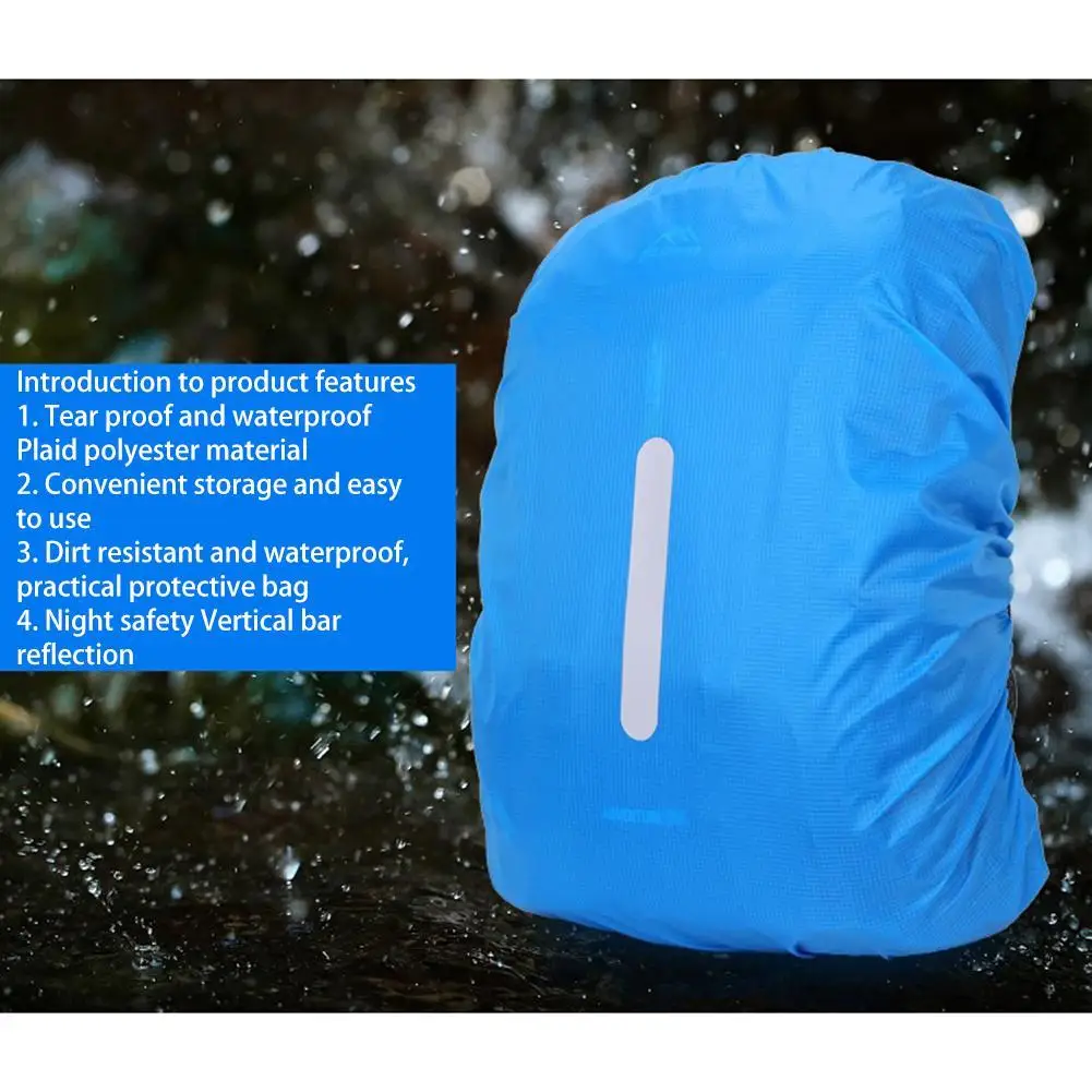 Housses de pluie portables ultralégères pour sac à dos extérieur, conception de bande de coulée, sac à dos, randonnée, camping, voyage, cyclisme