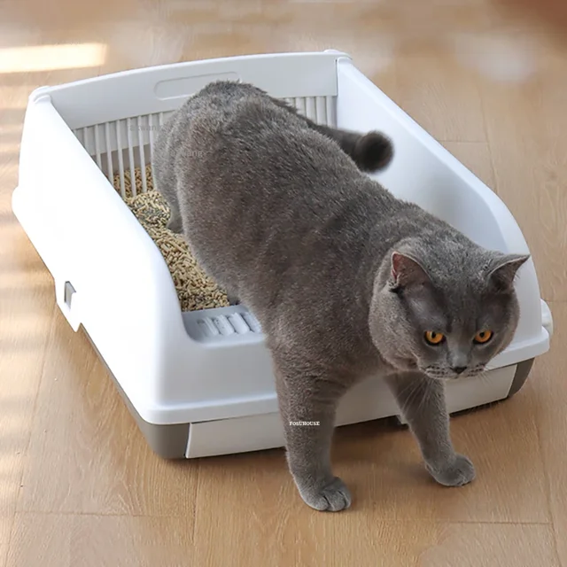 Splash-proof Drawer Type Cat Toilet Semi-automatic Cats Litter Box Tray Creative Deodorizing Pets Training Sand Basin Product 3