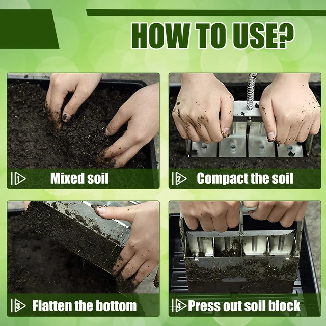 Talaj -Blokkoló Készlet Kézi Négyzetblokk -Készítő 1,57 × 1,97 Hüvelyk Magblokk Gyártó Szerszám Erős Kerti Mikro Blokkolása - Image 6