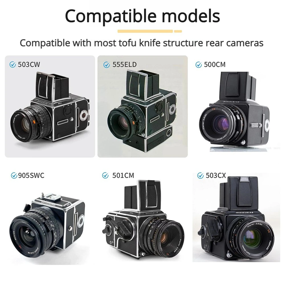 Hasselblad 500CM 501CM 503CX 503CW 555ELD 905SWC A12/A16/A24 6x6 필름 백 V-마운트용 카메라 메탈 다크 슬라이드 홀더 브래킷