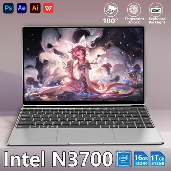 Nuovo computer portatile da 14,1 pollici Intel N3700 Windows 11 Pro 16Gb Ddr4 512Gb 2Tb Ssd Notebook portatile Pc Ufficio Studio Gaming Laptop
