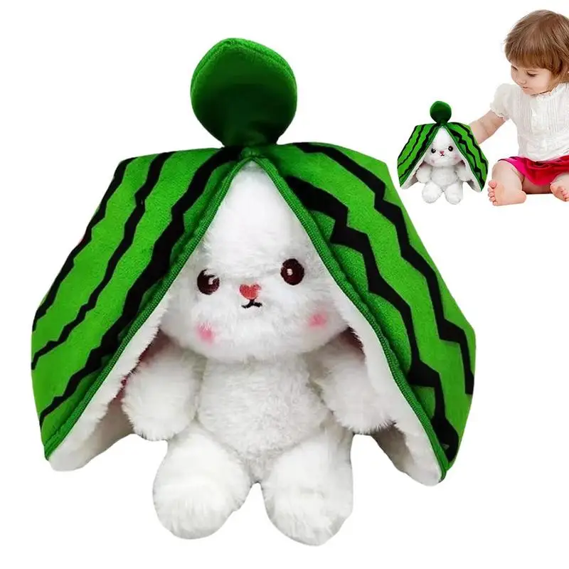 

Двухсторонняя Мягкая кукла-кролик, приятный для кожи, мультяшный арбуз, мягкая кукла, праздничный подарок, домашний декор, плюш для диванов, стульев, 20 см