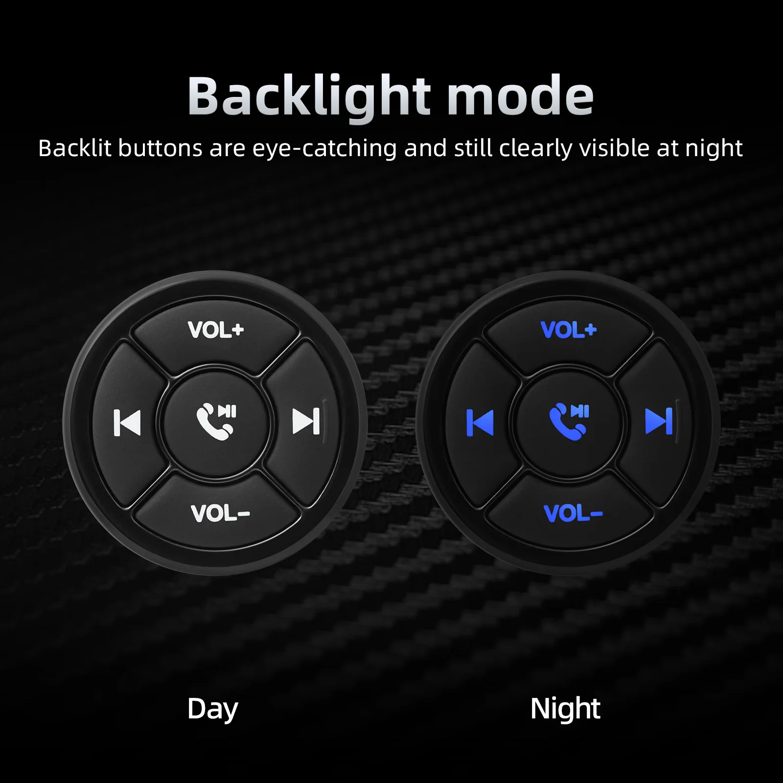 5 Keys Wireless Media Button Remote Controller Car Motorcycle Bike Steering Whee