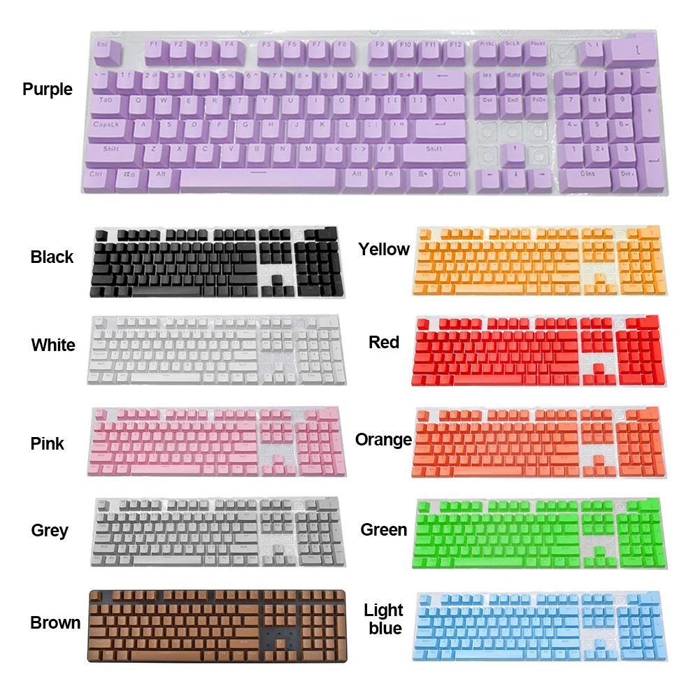 104pcs 범용 기계식 키보드 키캡 컴퓨터 PC 노트북 기계식 키보드 노트북 키캡 세트