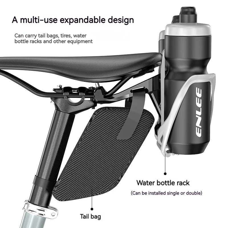 Adaptateur Porte-Bouteille à Monter Sur Selle De Vélo - Support Léger En ABS, Pour Bouteille D'Eau Ou Pneu De Secours - 8