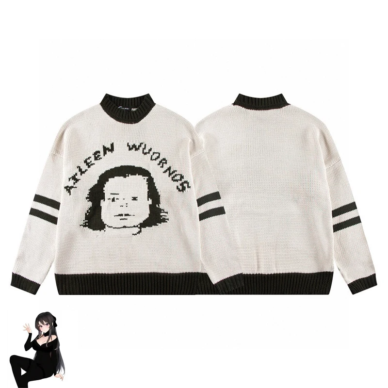 

Thicken Enfants Riches Deprimes Knitt Sweater ERD Cartoon Portrait Sweatshirts Men Women Winter Round Neck Sweater with Tag