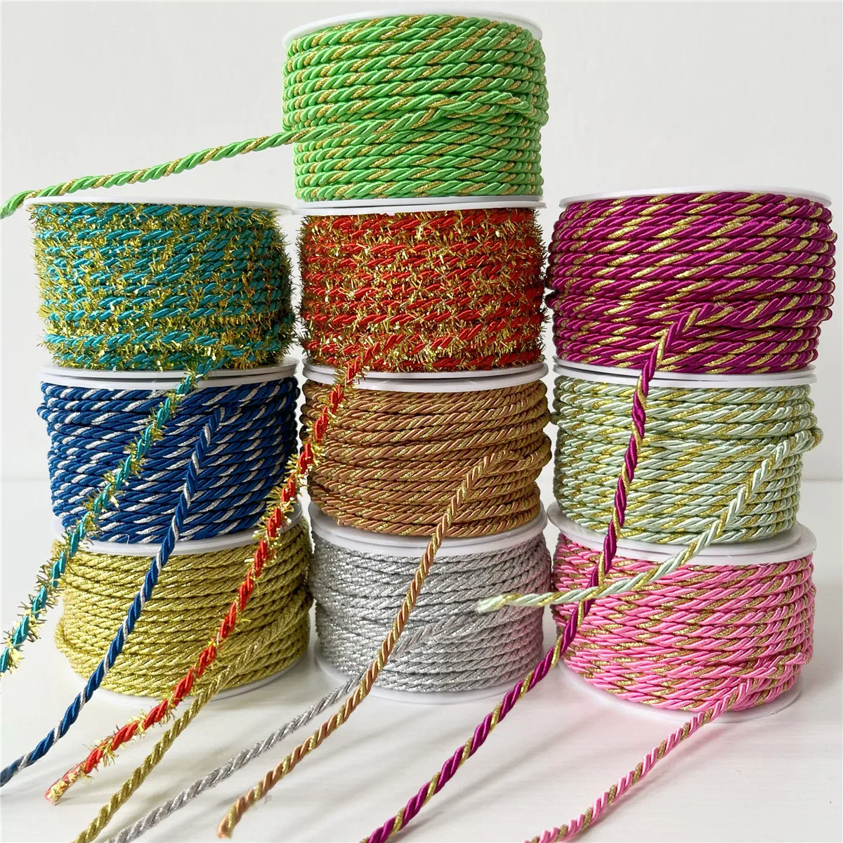 3mm 3 Strand Paracord Rope Polypropylene Rope Satin Cord For Home
