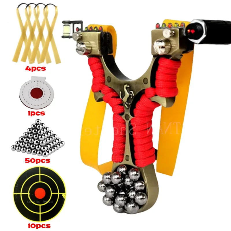 

Профессиональная Рогатка из высококачественного сплава, Охотничья высокоточная катапульта с плоской резиновой лентой, спортивная игра для уличной съемки
