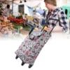 Foldable Shopping Cart for Groceries with Wheels 360 Degree Rolling Swivel Grocery Cart Oxford Fabric Rolling  Handtruck 1