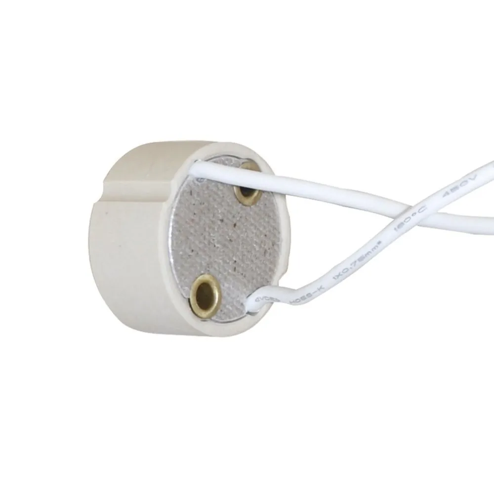 Ceramic GU10 lamp Holder Base connector Socket adaptador Silicone Lead for Halogen Bulb LED Bulb CFL lamp Wire 15CM 10pcs/lot lamp holder lamp bulb holder lamp base lamp socket adapter