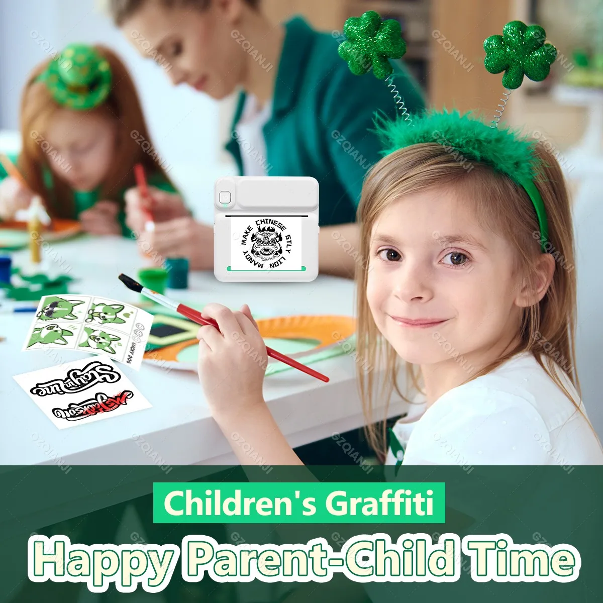 Mini portable thermal printer print photo pocket thermal sticker label printer 58mm wireless Bluetooth Android iOS printing