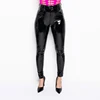 Women Plus Size Shiny Patent Leather Skinny Pants Button Zipper PU Slim Sexy Pencil Pant Nightclub Trouser New Custom Streetwear 1