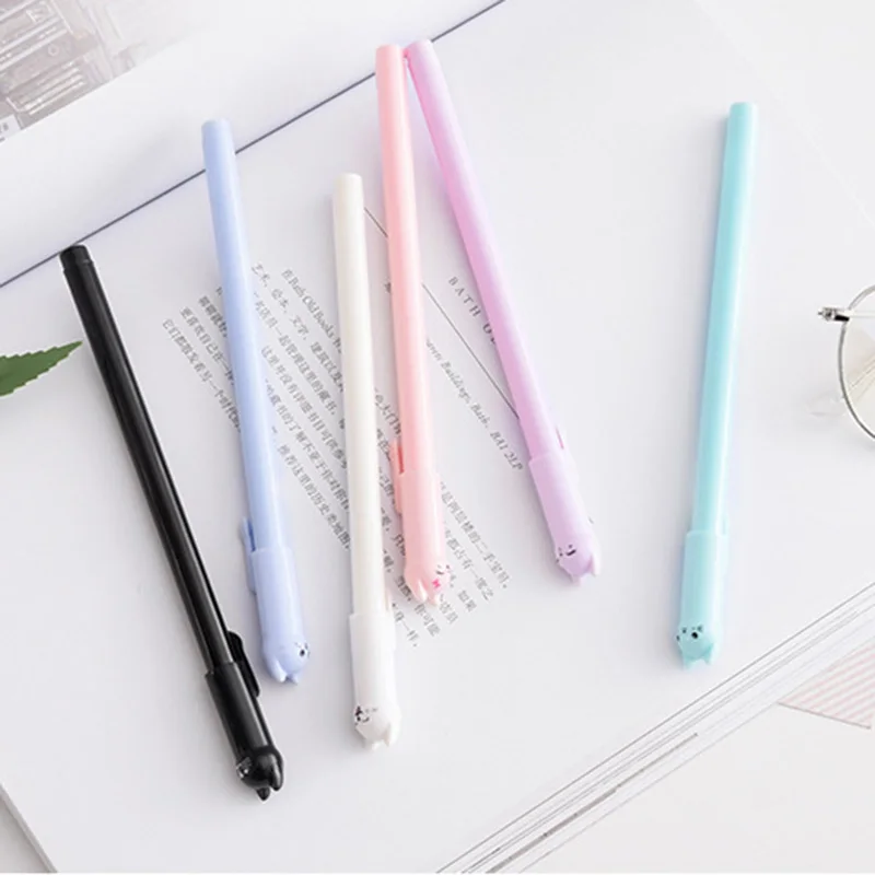 6PCS/set Kawaii Cat Gel Pen 0.38mm Creative Cute Neutral Ink Pen Children Gift School Office Writing Supplies Stationery 5