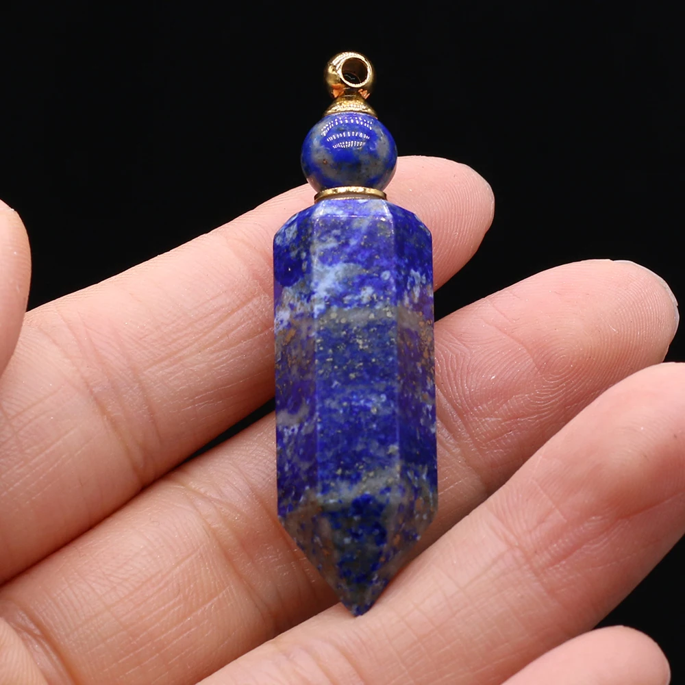 

Natural Stone Perfume Bottle Pendant Irregular Lapis Lazuli Charms For Women Exquisite Jewelry Making DIY Necklace Accessories