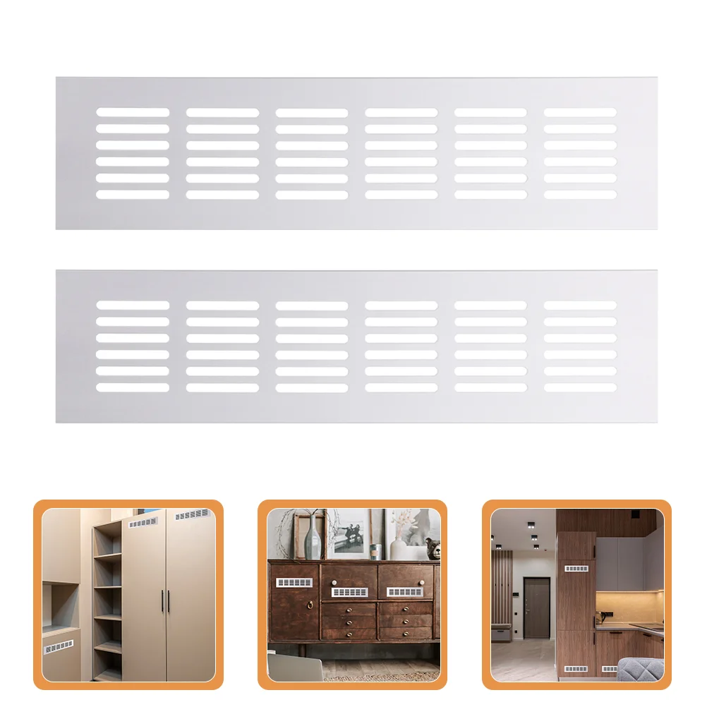 

2pcs Aluminum Alloy Air Vent Wardrobe Cabinet Rectangle Ventilation Grille