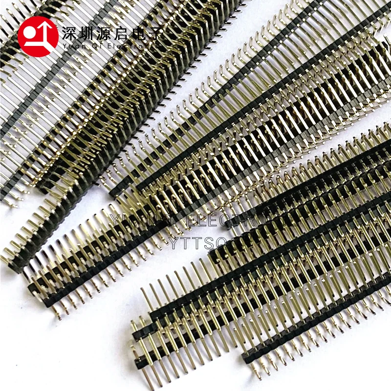 10pcs 1x50P 1.27mm RA 핀 헤더 0.05 PCB 직각 남성 헤더 분리형 90D 단일 행 황금 도금 스트립 커넥터