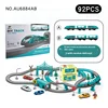 Children's Toys Floor Game DIY Train Rail Car Assembly Track Theme Set  Family Parent-child Interactive Floor Games Toys Gift 3