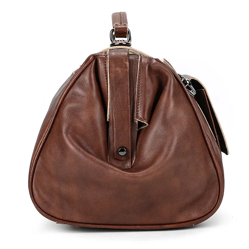 Genuine Leather Duffle Travel Bag for Men 45cm