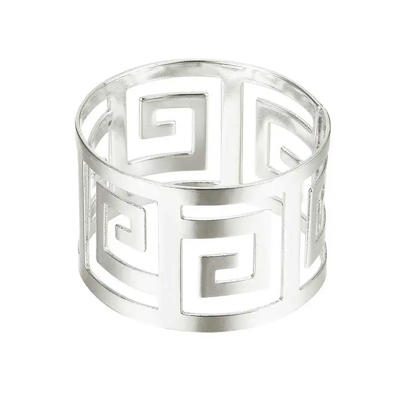 Napkin Ring 12pcs 6pcs European Style Napkin Ring Cloth Napkin Buckle Hollow Pattern Serving Napkis Gold and Silver Wedding Table Decoration