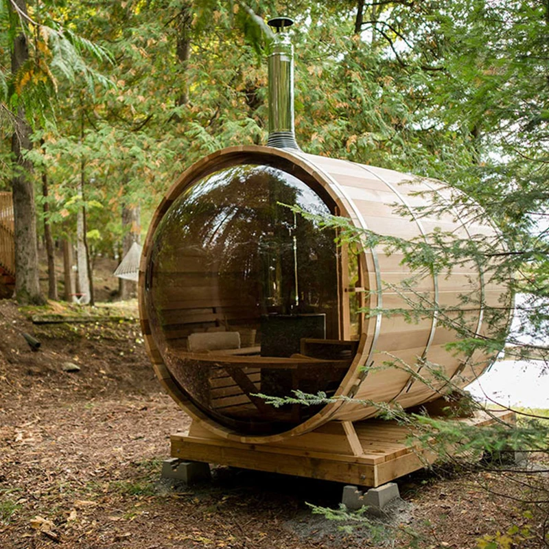 Sauna A Botte A Infrarossi Lontani All'Aperto Per 6 Persone Sauna A Botte Di Cedro Rosso All'Ingrosso