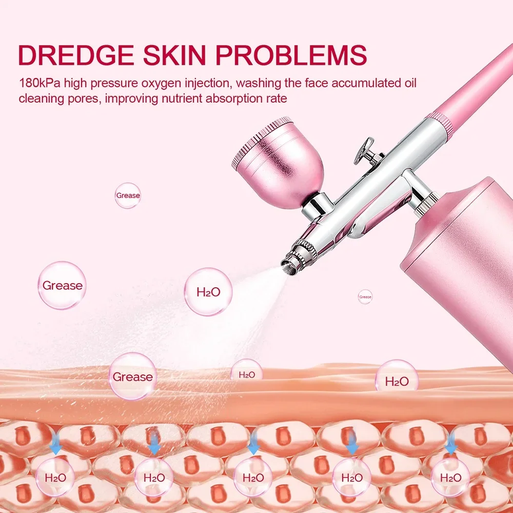 Top 0.3mm Pink Mini Air Compressor Kit Air-Brush Paint Spray Gun Airbrush For Na