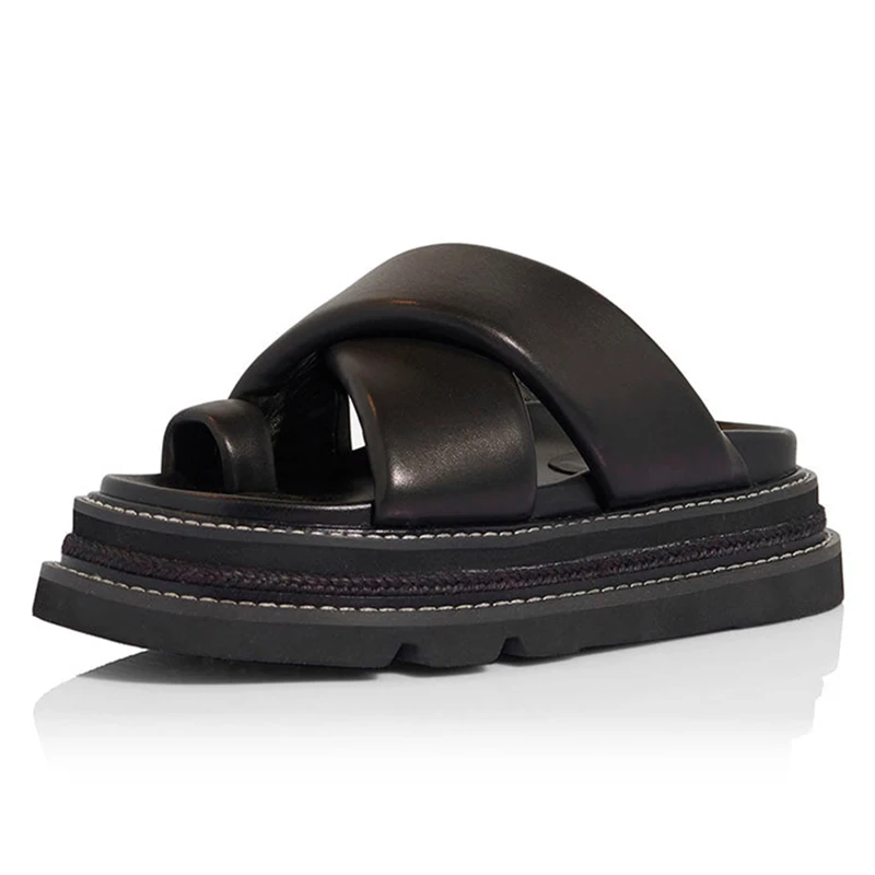 Summer new women's shoes Ken bean with slippers wear fashion drag thick soles large size sandals