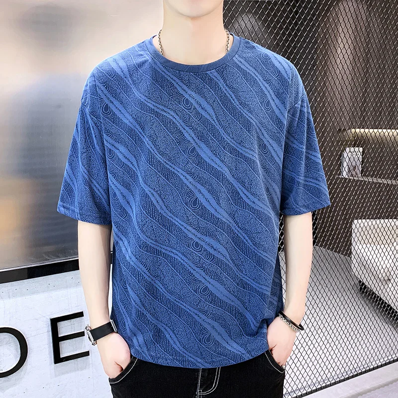 Ice Silk Short Sleeve T shirt Men's Summer 2022 New INS Fashion Brand