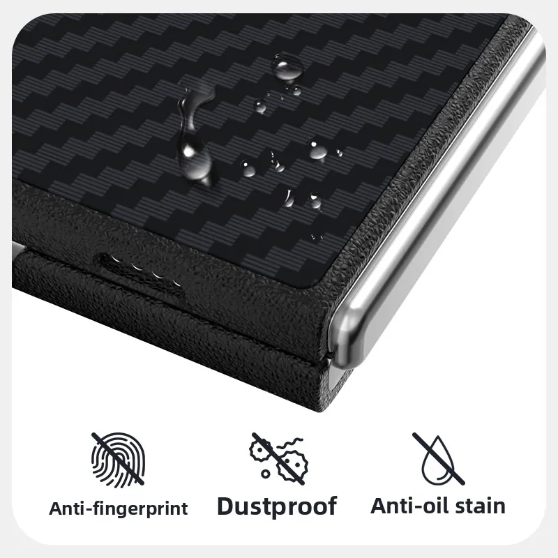 Premium Magnetic Carbon Fiber Texture Case - Skin-Friendly PC Cover with Wireless Charging Compatibility
