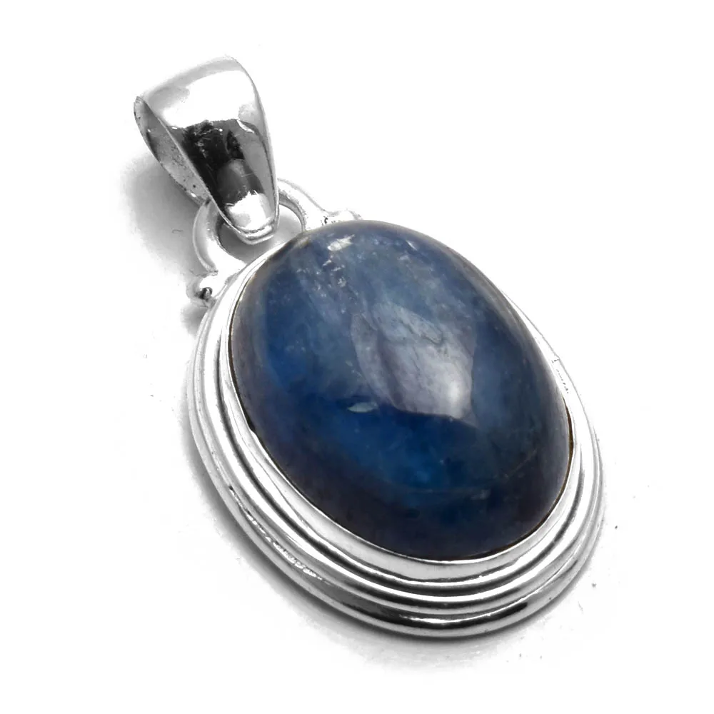 

Genuine Kyanite Pendant 925 Sterling Silver, Women Jewelry Gift , 30 mm， AP9140