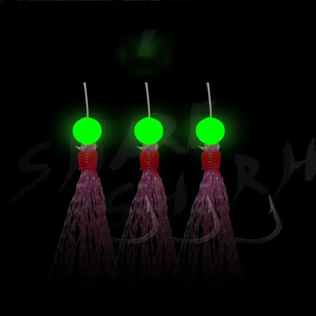 10X Luminous Bait Feathers Lures Mackerel Bass Cod Sea Fishing Rig