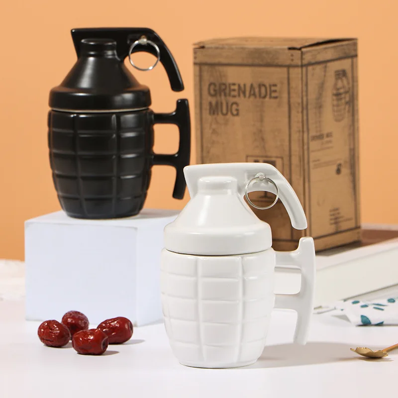Tazza A Forma Di Granata 350 Ml In Ceramica Con Coperchio - Idea Regalo Divertente E Originale Per Appassionati - 3