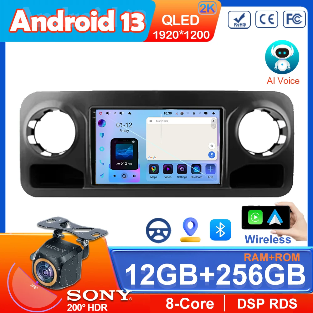 

Car Android 13 For Mercedes-Benz Sprinter 2018 - 2022 Radio Stereo Head Unit Multimedia Player GPS Navigation 5G wifi BT 2 din