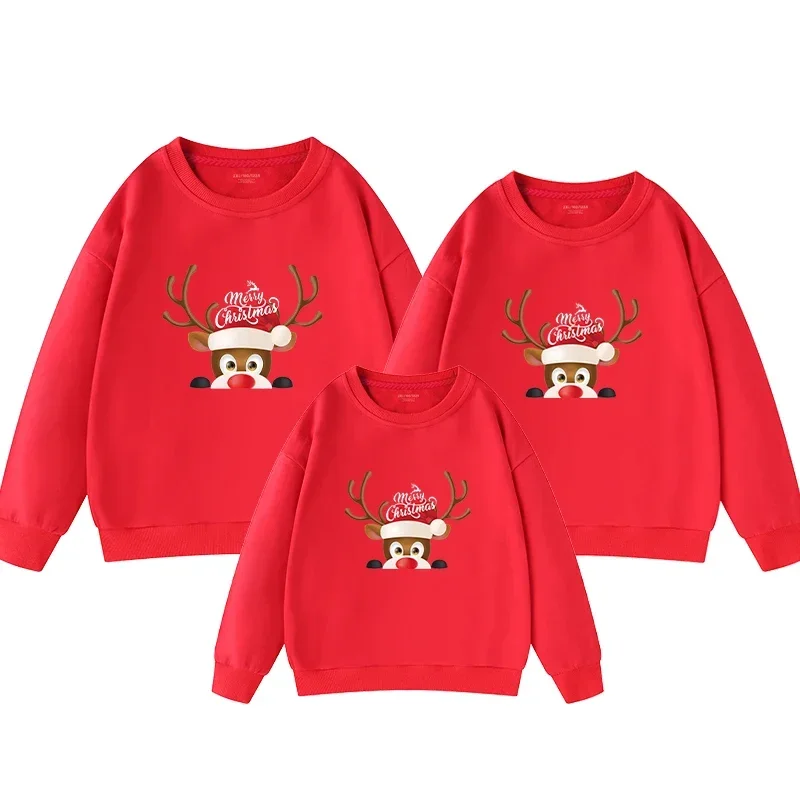 thumbnail image 1 of Camisetas navideñas de invierno para madre e hija, camisetas con estampado de dibujos animados, conjuntos familiares a juego, sudaderas para padre e hijo, ropa para parejas, pulóveres, 1 of 5