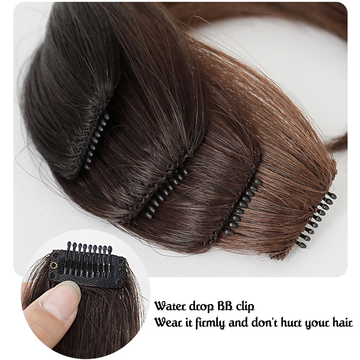 DUTRIEUX Synthetic Clip Bangs Bangs Clamped On Both Sides Of Woman Natural Soft Heat-resistant Wig Side Face Fashionable Shape