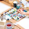 18 Wells Paint Storage Box, Airtight Folding Detachable with 3 Extra Area Painting Palette for Watercolor Gouache Acrylic Oil 6