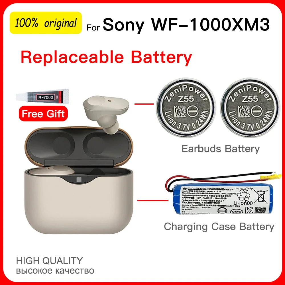 Bateria para Sony Wf1000xm3 Xm3 Wf-sp900 Wf-sp700n Tws Earbuds 3.7v 65mah Cp1254 Original 100 Novo Zenipower-z55