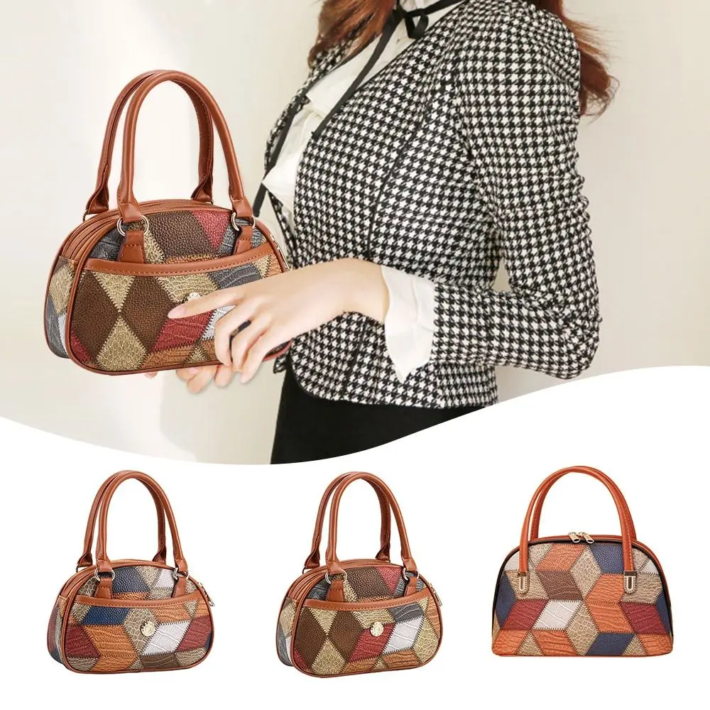 

Цветная женская сумка в стиле пэчворк, портативная женская сумка-тоут неправильной формы в национальном стиле