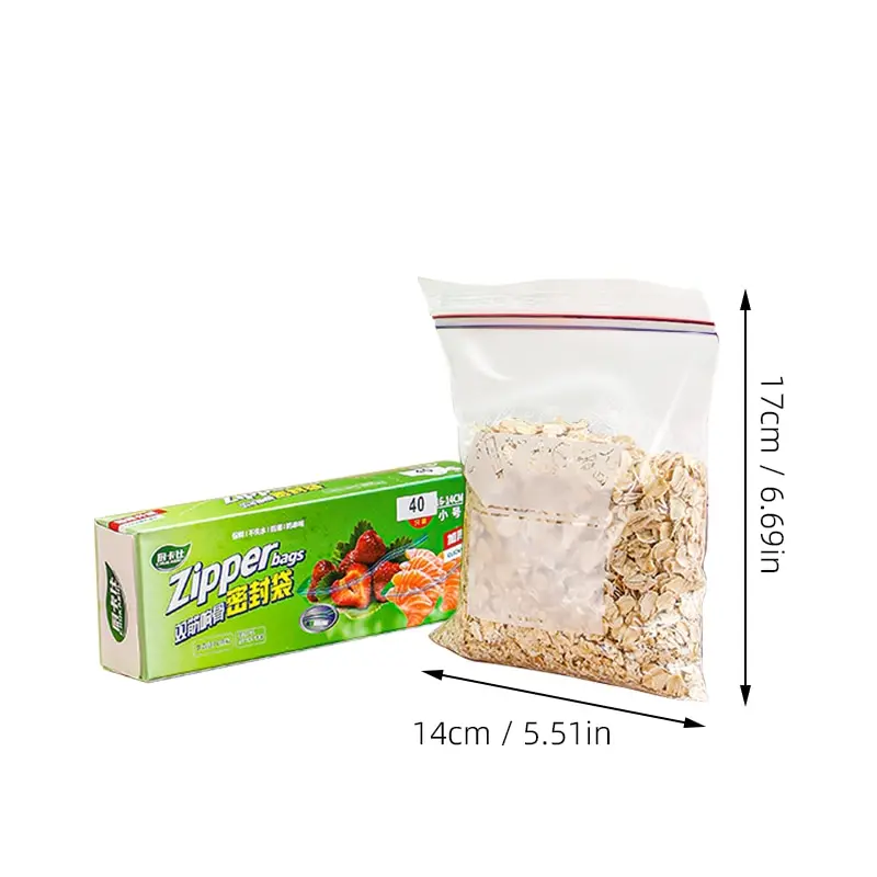 Fresh Keeping Bags 40pcs Food Preservation Bags Home Travel Transparent Sealing Ziplock Storage Bag Dividing Bags For Fruit Vegetables Meat