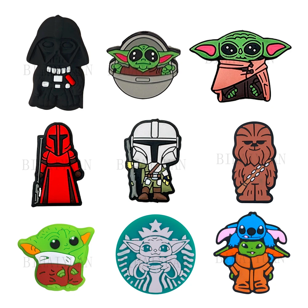 

10pcs star wars yoda focal Silicone beads Teether Jewelry Beads Food Grade For pen Pacifier Chain