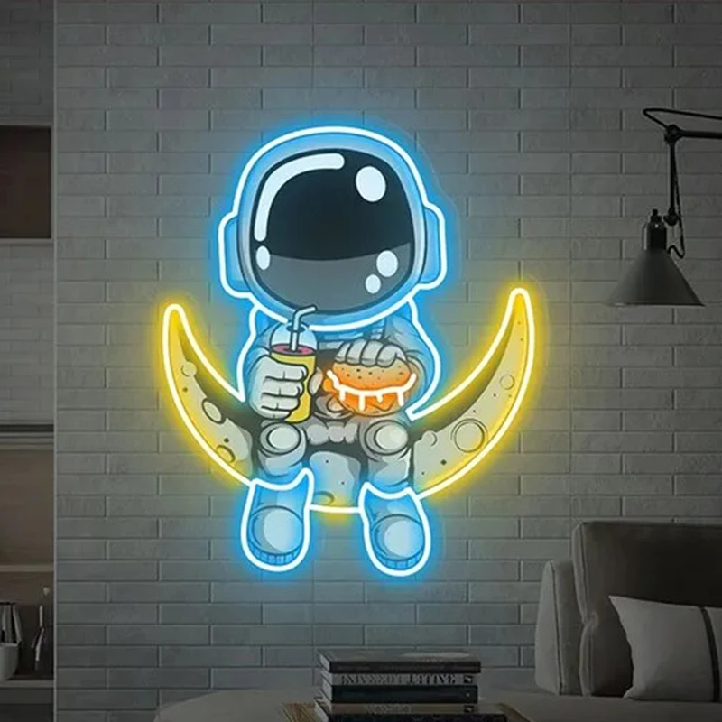 

Astronaut Neon Sign Custom UV Neon Sign12V Acrylic 6mm Thick Light Strip For Room Decor Store Business Advertising