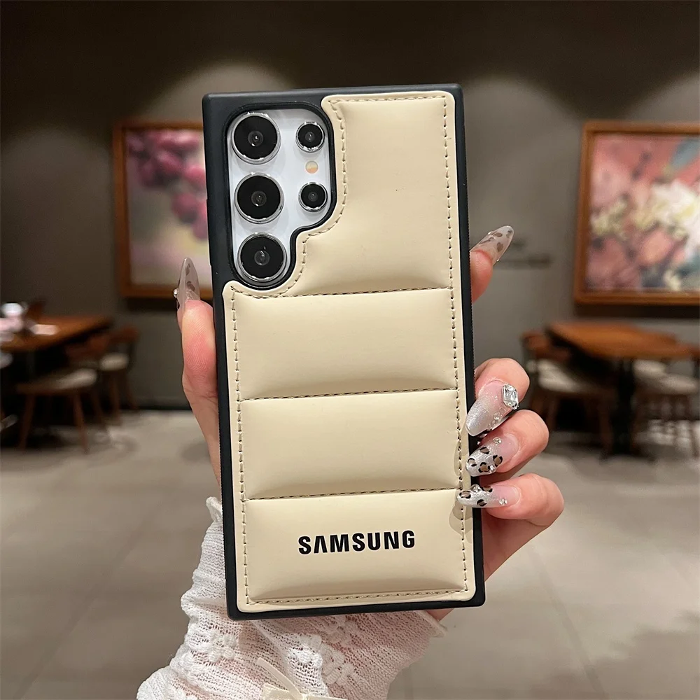 Original Weiche Daunenjacken Airbag Stoßfeste Hülle für Samsung Galaxy S25 S26 S24 S23 Ultra Plus Coque TPU Schutzhülle – Detail 8