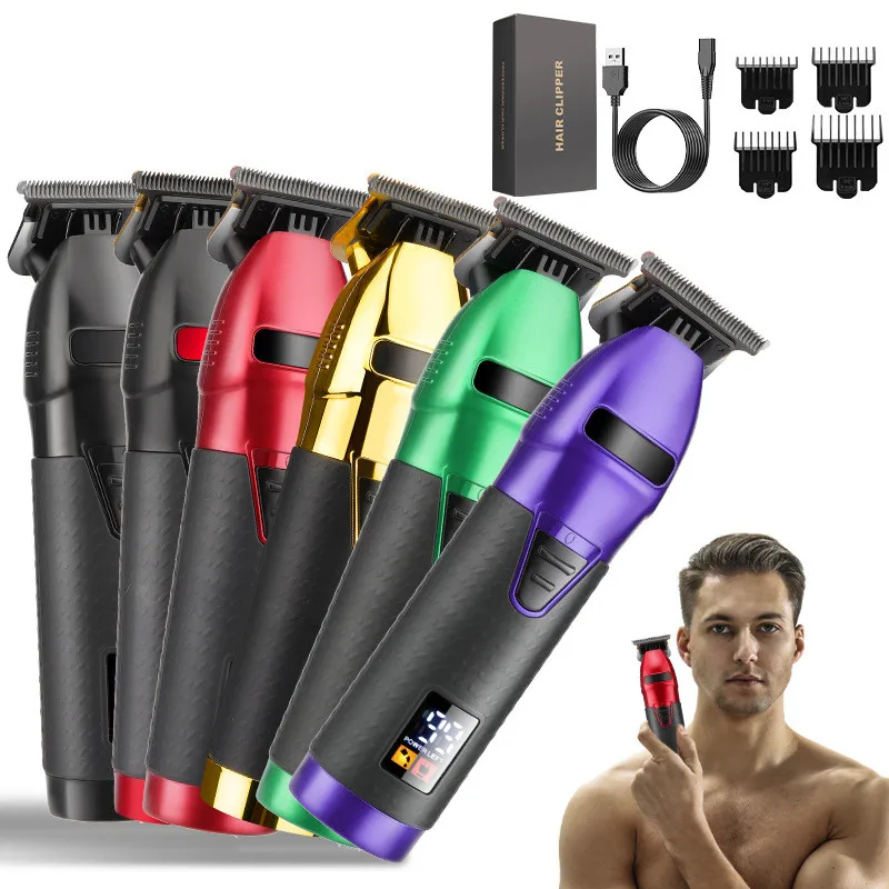 Men'S Electric Hair Clipper Trimmer Oil Head Multi Color USB Charge Professional Salon Precision Steel Material Blade Original