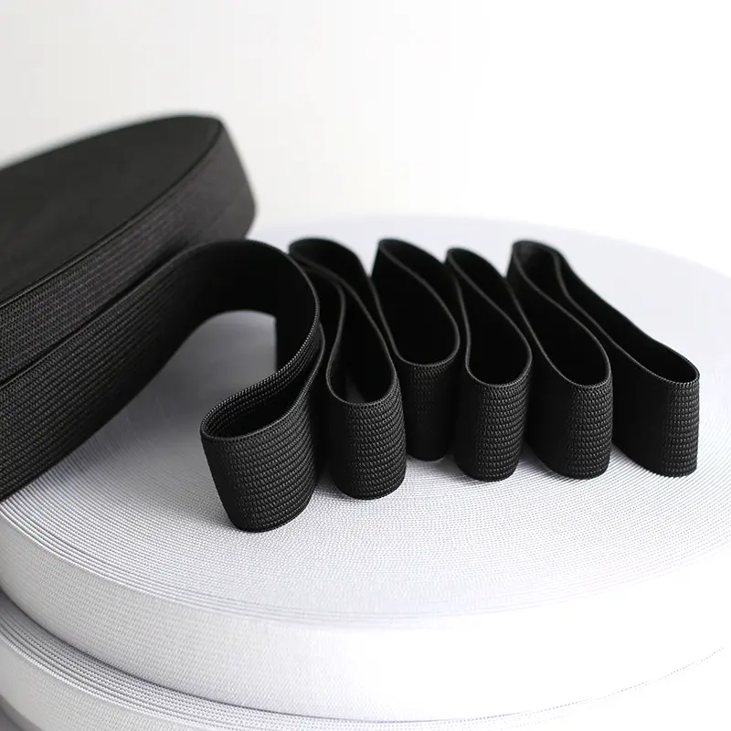 5Meters Sewing Elastic Band Heavy Stretch High Elasticity Knit Elastic Band for Sewing Waistband Elastic White black 10-60MM - Image 2